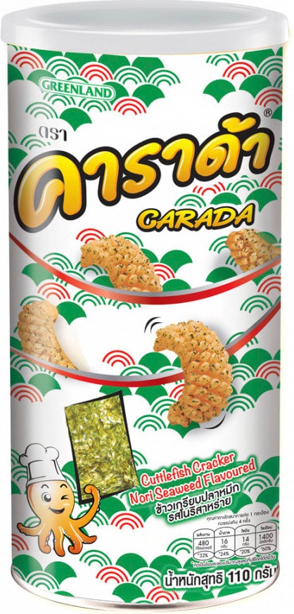 Крекеры Carada пшеничные с каракатицей и морскими водорослями нори 110г