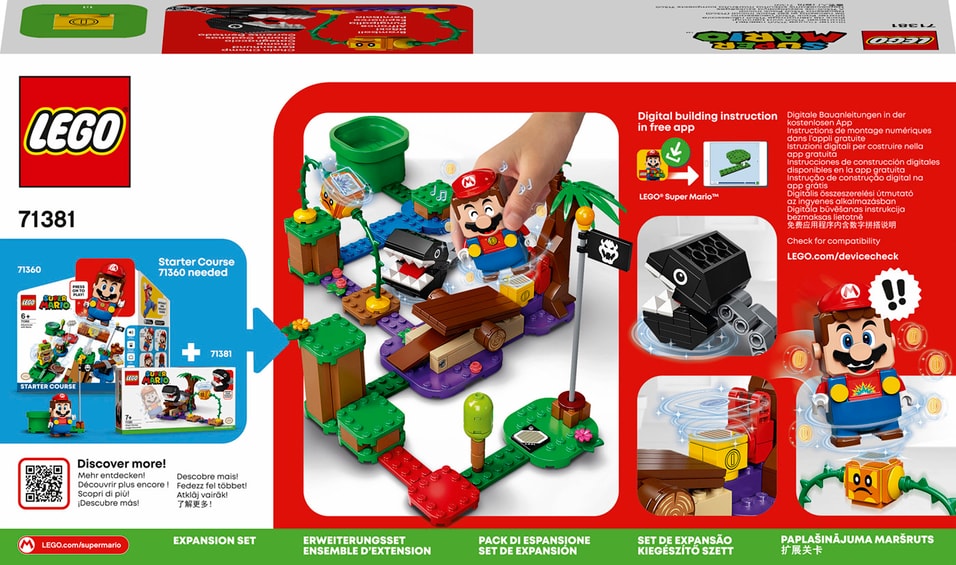 Конструктор LEGO Super Mario 71381 Дополнительный набор Кусалкин на цепи — встреча в джунглях