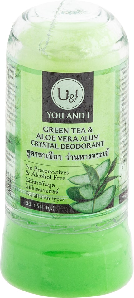 Дезодорант U&I кристаллический с зеленым чаем и алое вера 80г