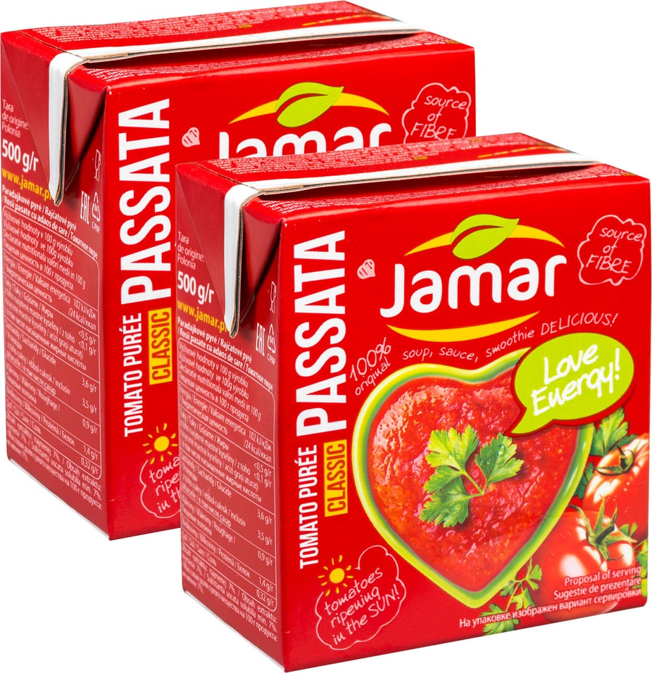 Пюре томатное Jamar 500г (упаковка 2 шт.)