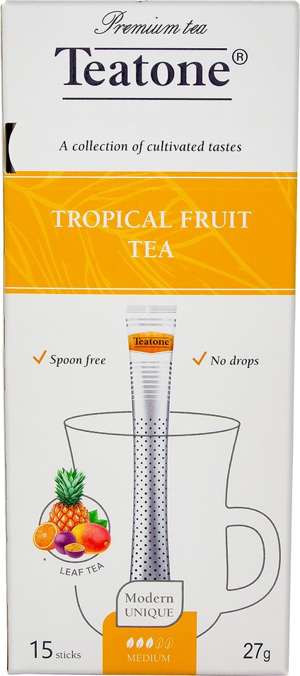 Чай черный Teatone с ароматом тропических фруктов 15*1.8г от Vprok.ru