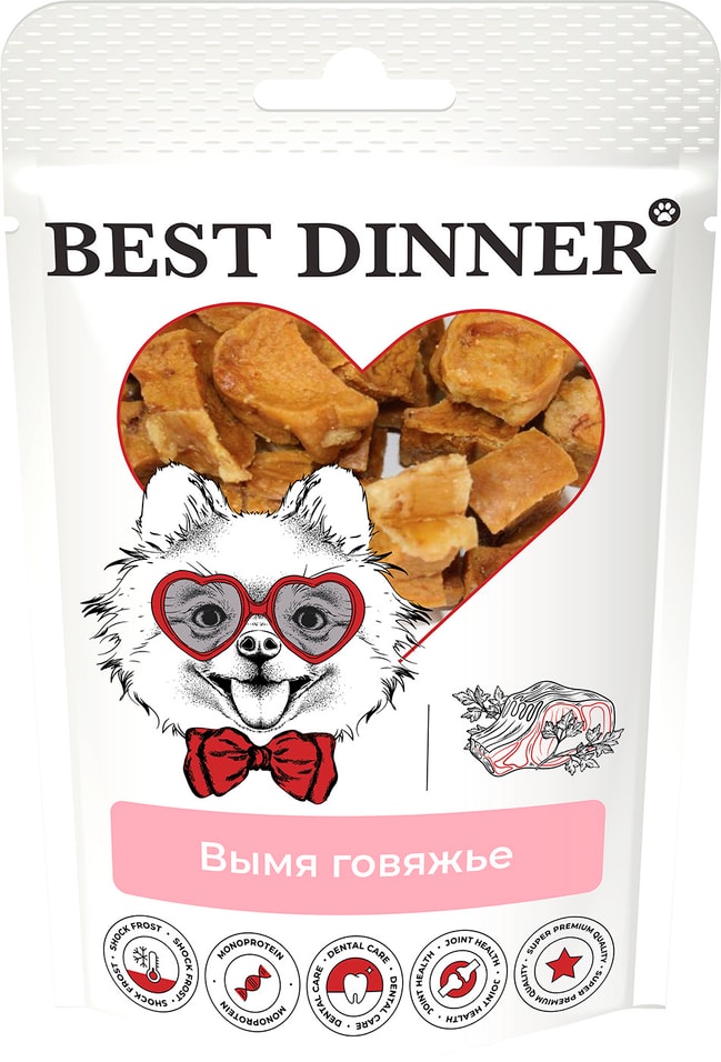 Лакомство для собак Best Dinner Freeze Dry Вымя говяжье 60г 206₽
