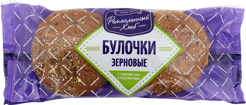 Булочки Ремесленный хлеб зерновые с семенами льна и подсолнечника 140г от Vprok.ru