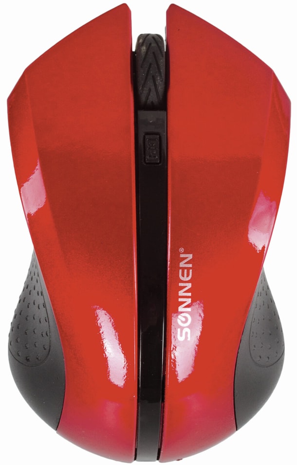 Мышь беспроводная Sonnen WM-250R USB 1600dpi 3 кнопки+1 колесо-кнопка оптическая красная