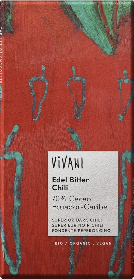 Шоколад Vivani горький с чили 100г