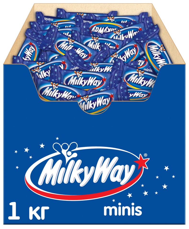 Конфеты шоколадные Milky Way minis с нежным суфле 1кг