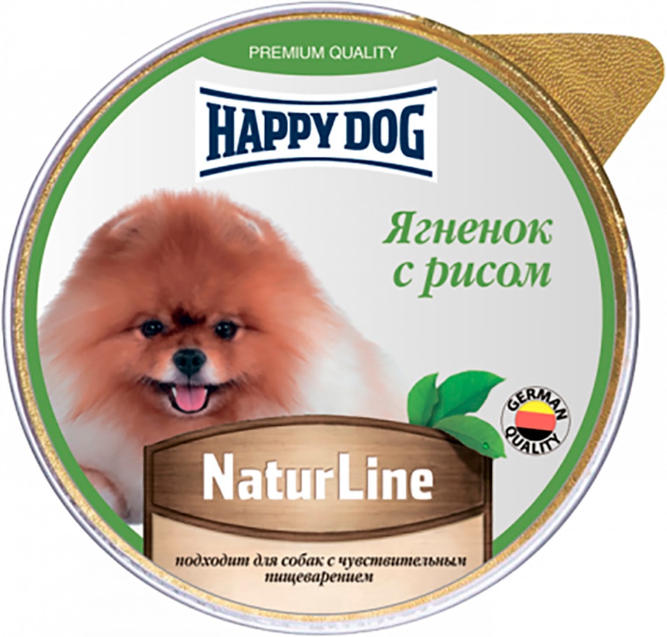 Корм для собак Happy Dog паштет с ягненком и рисом 125г 75₽