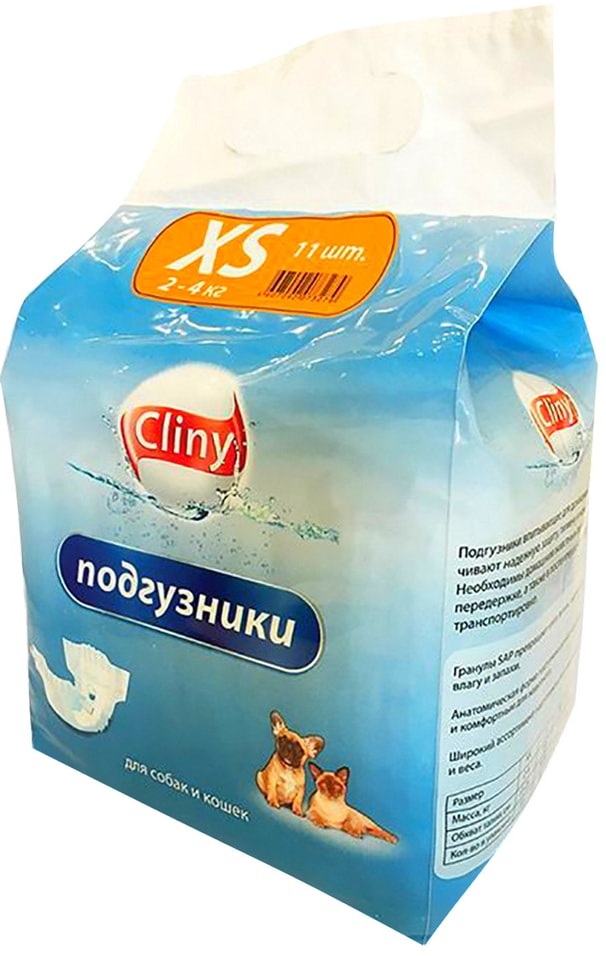 Подгузники для животных Cliny XS 2-4кг 11шт