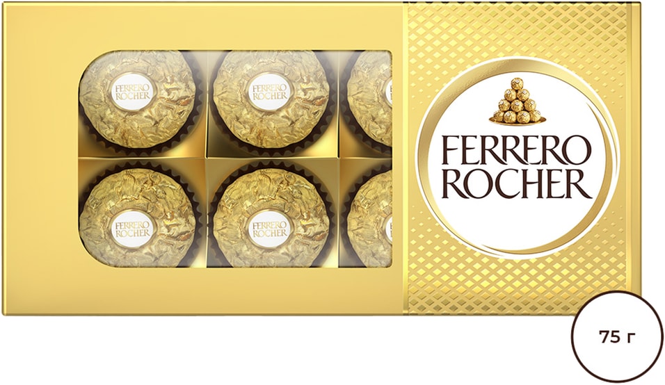 Конфеты Ferrero Rocher хрустящие из молочного шоколада 75г
