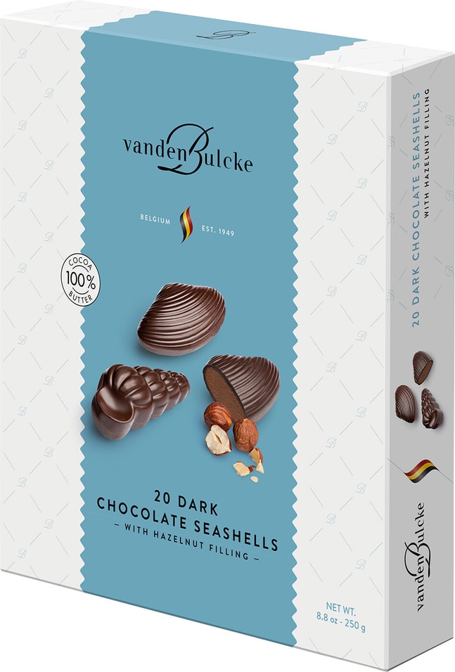 Конфеты Vandenbulcke Dark Chocolate seashells 250г