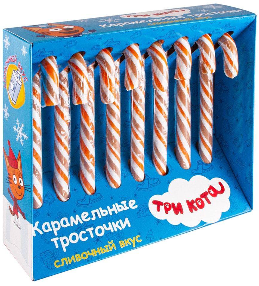 Карамель леденцовая МАК-Иваново Три кота Трость Сливочный вкус 120г