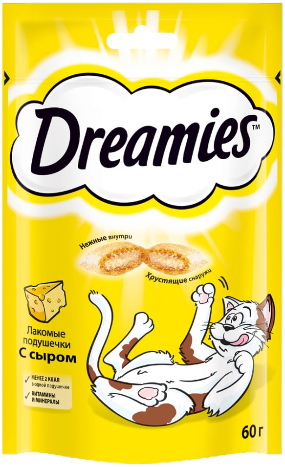 Лакомство для кошек Dreamies подушечки с сыром 60г