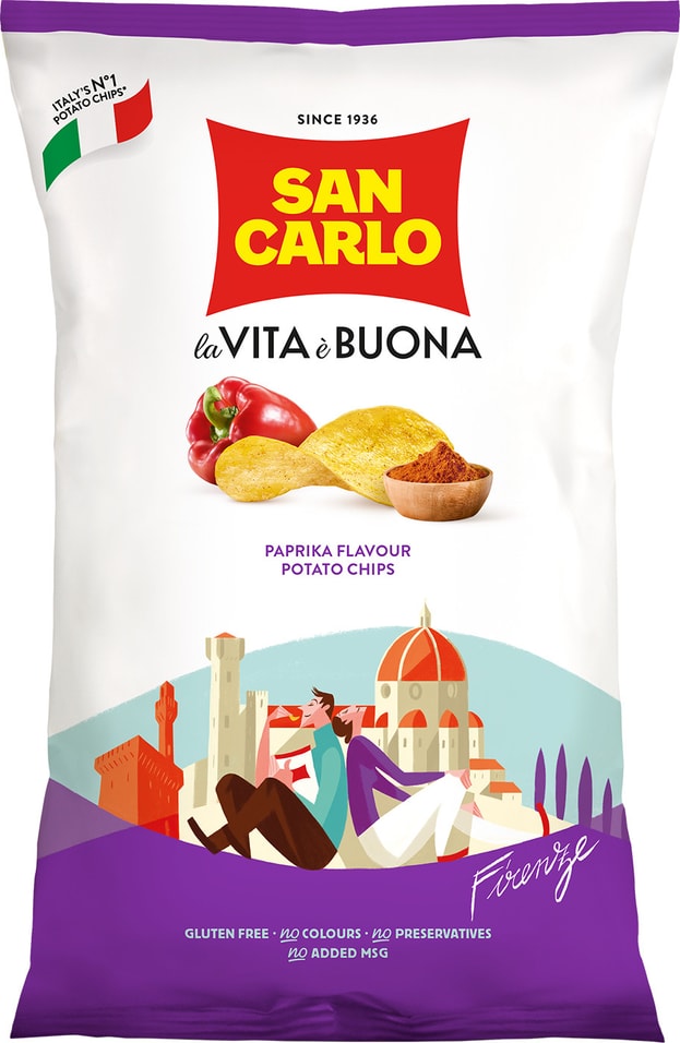 Чипсы San Carlo Piu Gusto Паприка 150г