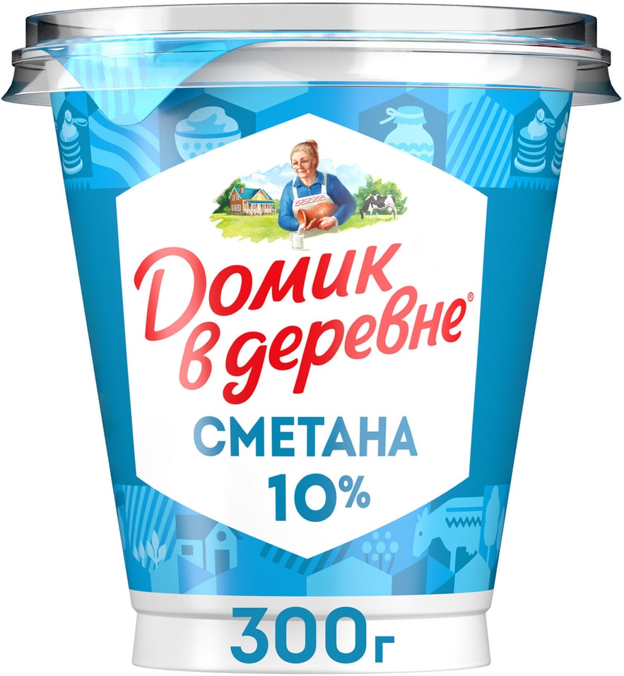 Сметана Домик в деревне 10% 300г - Vprok.ru Перекрёсток