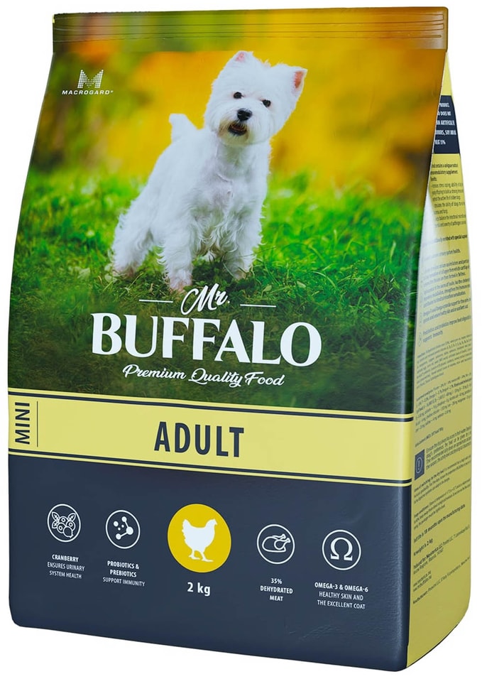 Сухой корм для собак MrBuffalo Adult Mini с курицей 2кг 1279₽