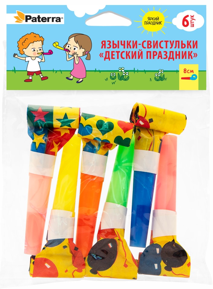Праздничные язычки-свистульки Paterra Детский праздник 6шт от Vprok.ru