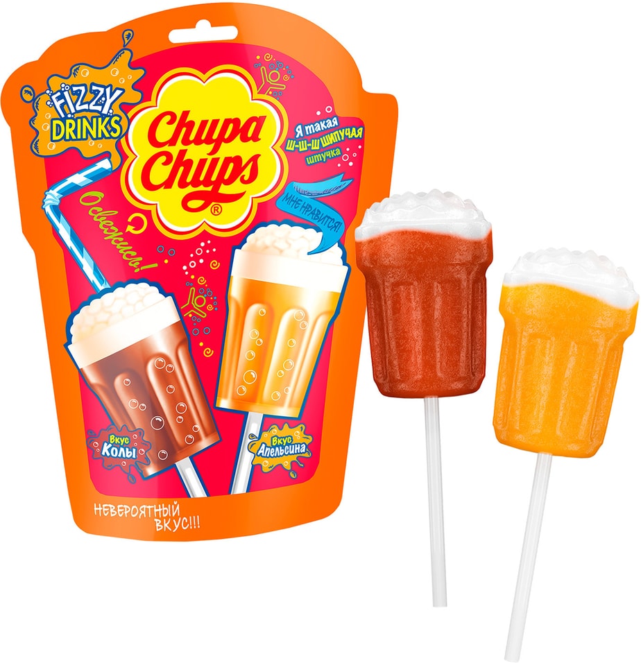 Карамель Chupa Chups Кола и апельсин 105г от Vprok.ru