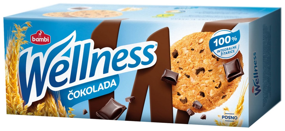 Печенье Wellness с шоколадом и витаминами 210г