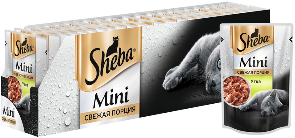 Влажный корм для кошек Sheba Mini Свежая порция с уткой 50г (упаковка 33 шт.)