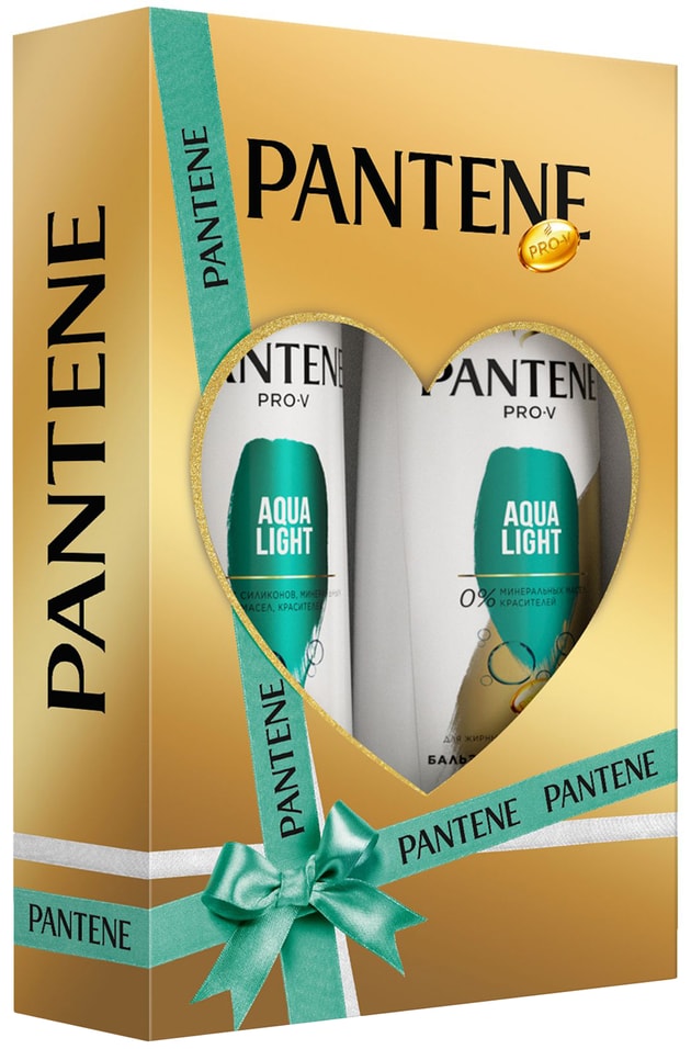 Отзывы о Подарочном наборе Pantene Aqua Light шампунь 250мл и бальзам-ополаскиватель 200мл