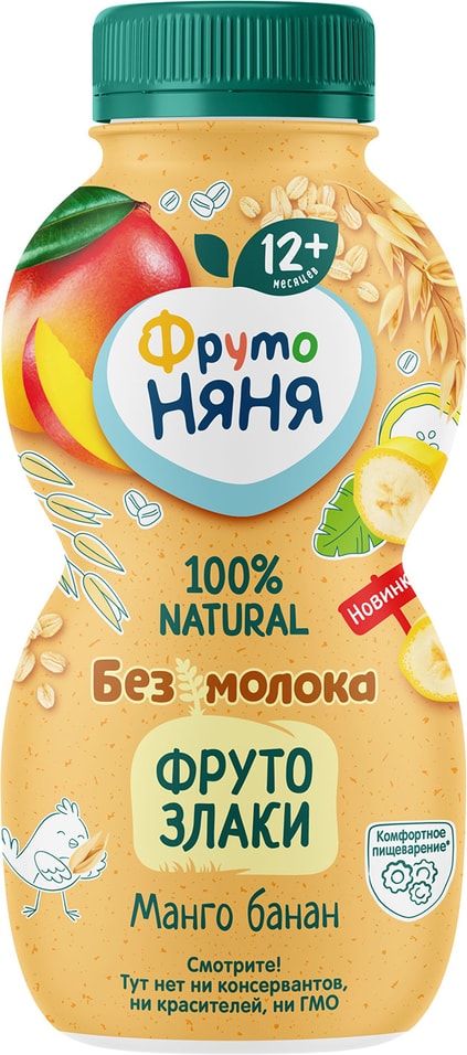 Продукт овсяный питьевой ФрутоНяня Манго банан с 12 месяцев 240мл