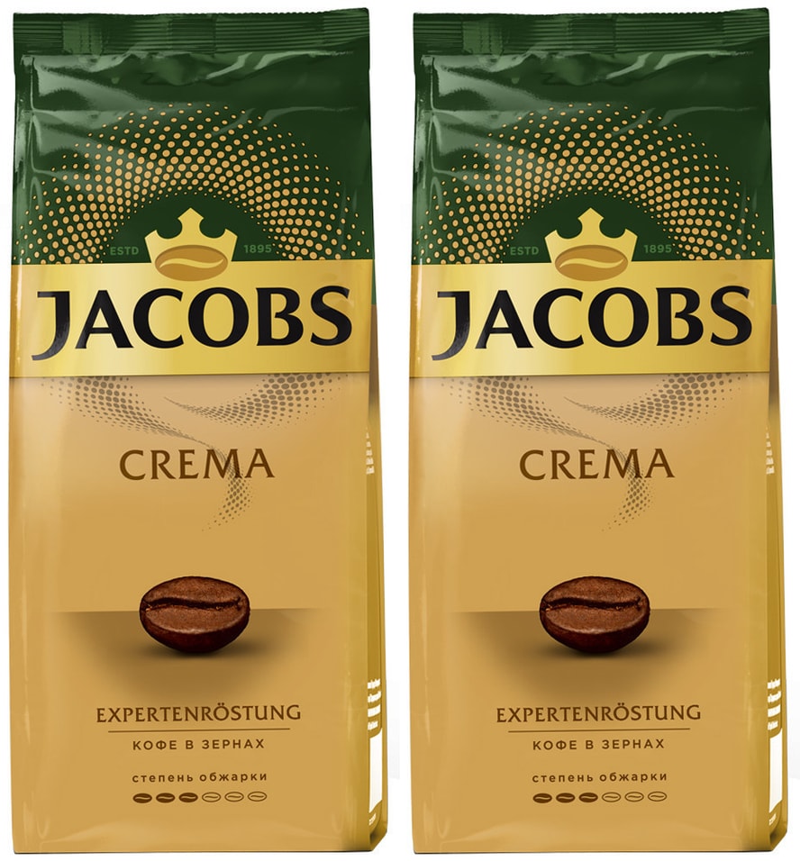 Кофе в зернах Jacobs Crema 230г (упаковка 2 шт.)