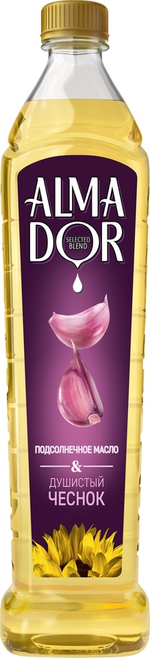 Масло подсолнечное Almador с ароматом чеснока 750мл 150₽
