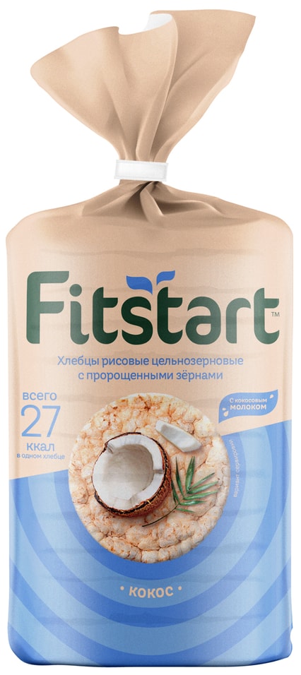 Хлебцы Fitstart Рисовые Кокос 100г Доставим до двери 78₽