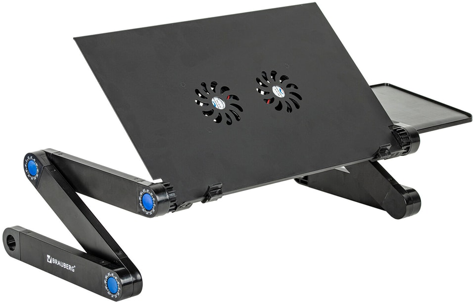 Складной столик-трансформер для ноутбука Brauberg с охлаждением регулируемый 42*26см