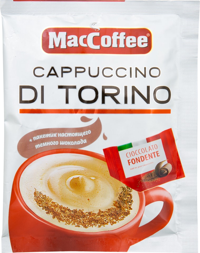 Напиток кофейный MacCoffee Cappuccino Di Torino растворимый 3в1 с темным шоколадом 255г 27₽