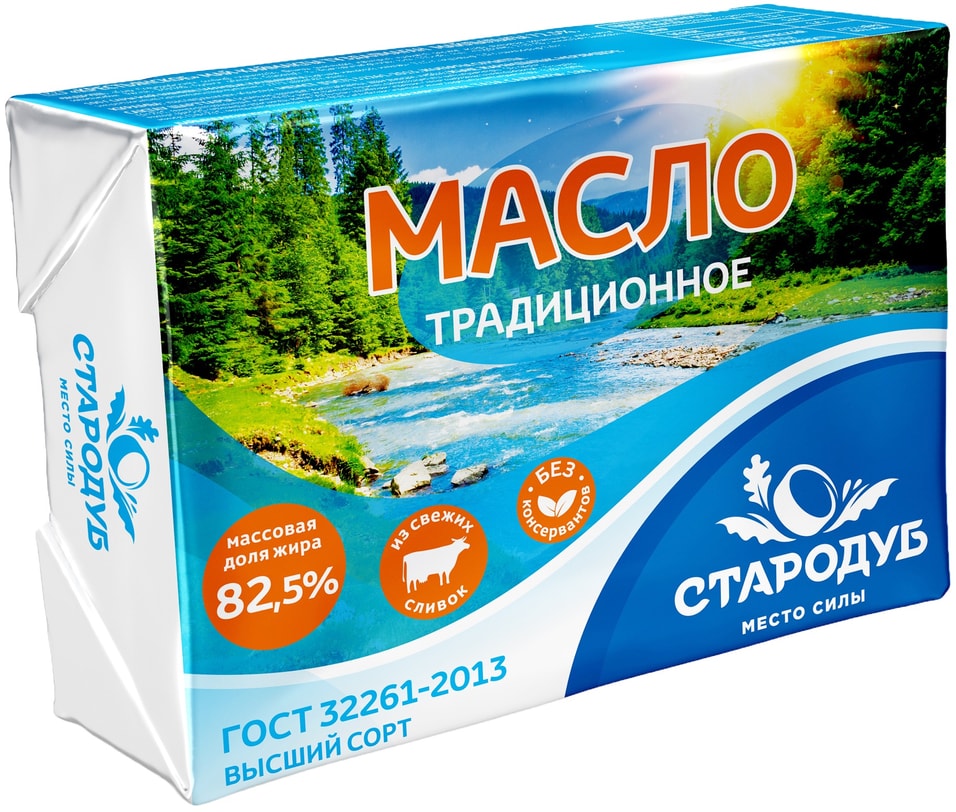 Масло Стародуб Традиционное сладко-сливочное 82.5% 180г