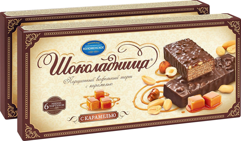 Торт Шоколадница Вафельный с карамелью 180г (упаковка 2 шт.)