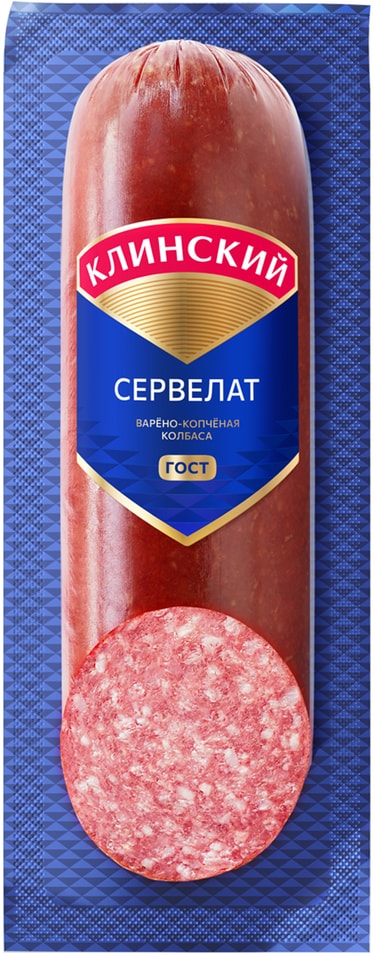 Колбаса Клинский Сервелат варено-копченый 340г