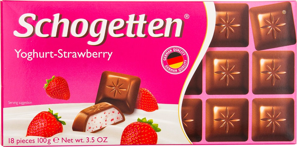 Шоколад Schogetten Молочный Клубничный йогурт 100г