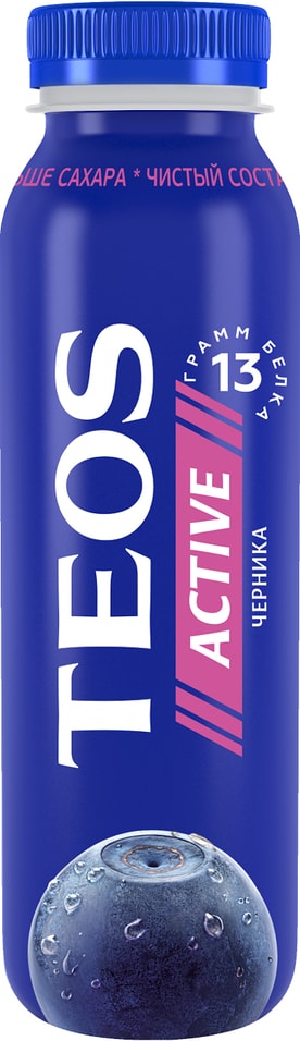 Йогурт питьевой Teos Active Черника 1.8% 260г