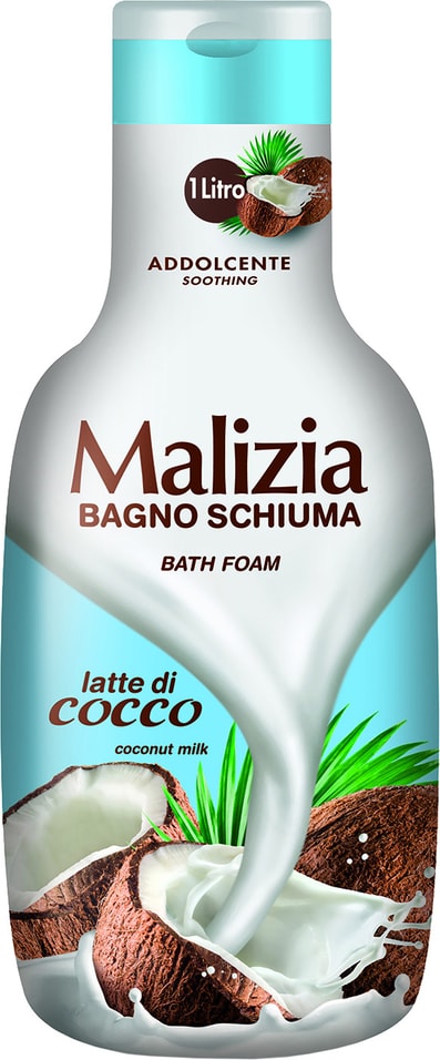 Пена для ванны Malizia Latte di cocco 1000мл