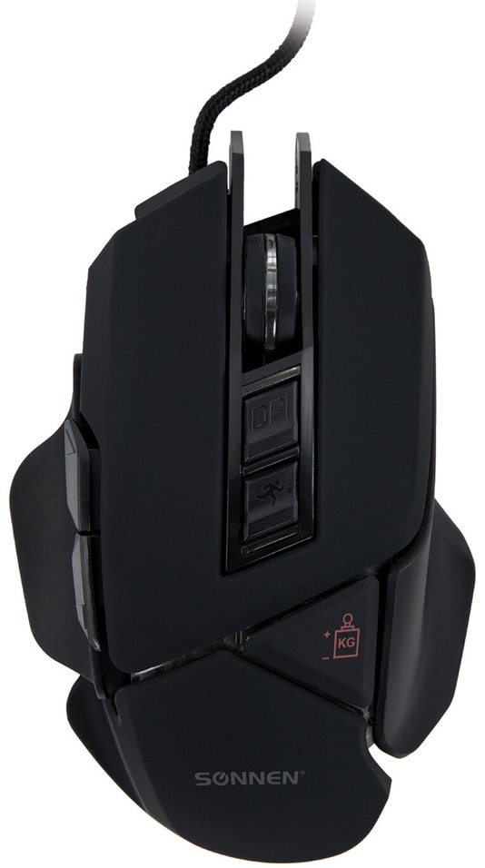 Мышь проводная игровая Sonnen Q107 6400dpi LED-подсветка черная