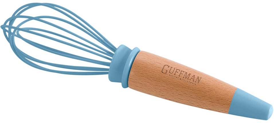 Венчик Guffman с ручкой из бамбука голубой 22см