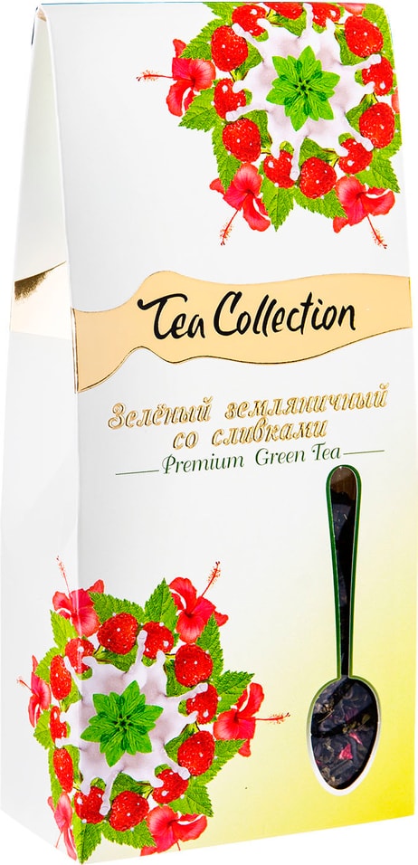 Чай зеленый Tea Collection Земляничный со сливками 100г