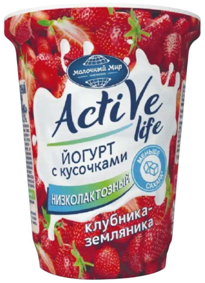 Йогурт Active Life Клубника-Земляника низколактозный 3% 350г