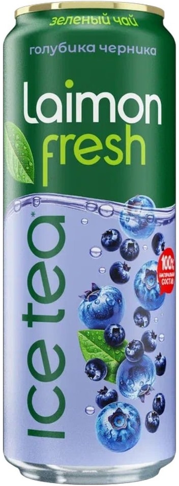 Напиток Laimon Fresh зеленый чай голубика-черника 450мл
