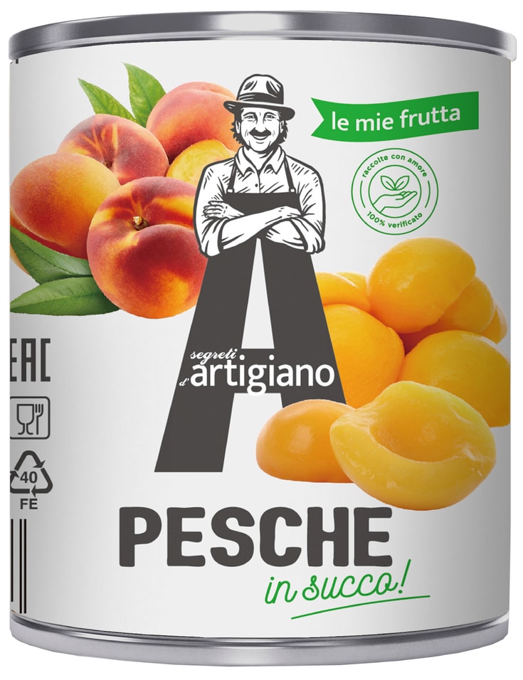 Персики Segreti dArtigiano половинки в сиропе 820г