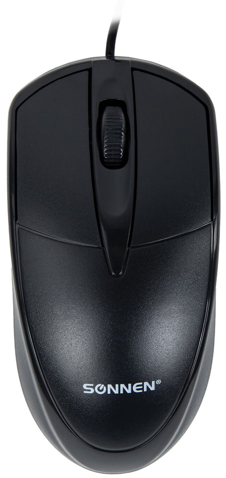 Мышь проводная Sonnen B61 USB 1600 dpi 2 кнопки + колесо-кнопка оптическая черная