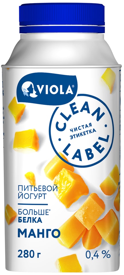Йогурт питьевой Viola Clean Label Манго 0.4% 280г