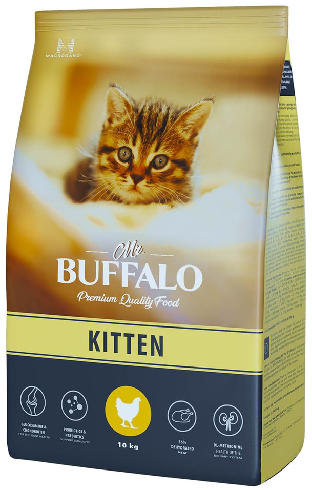 Сухой корм для котят Mr.Buffalo Kitten с курицей 10кг Сухой корм для котят Mr.Buffalo Kitten с курицей 10кг