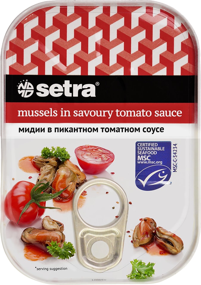 Мидии Setra В пикантном томатном соусе 100г от Vprok.ru