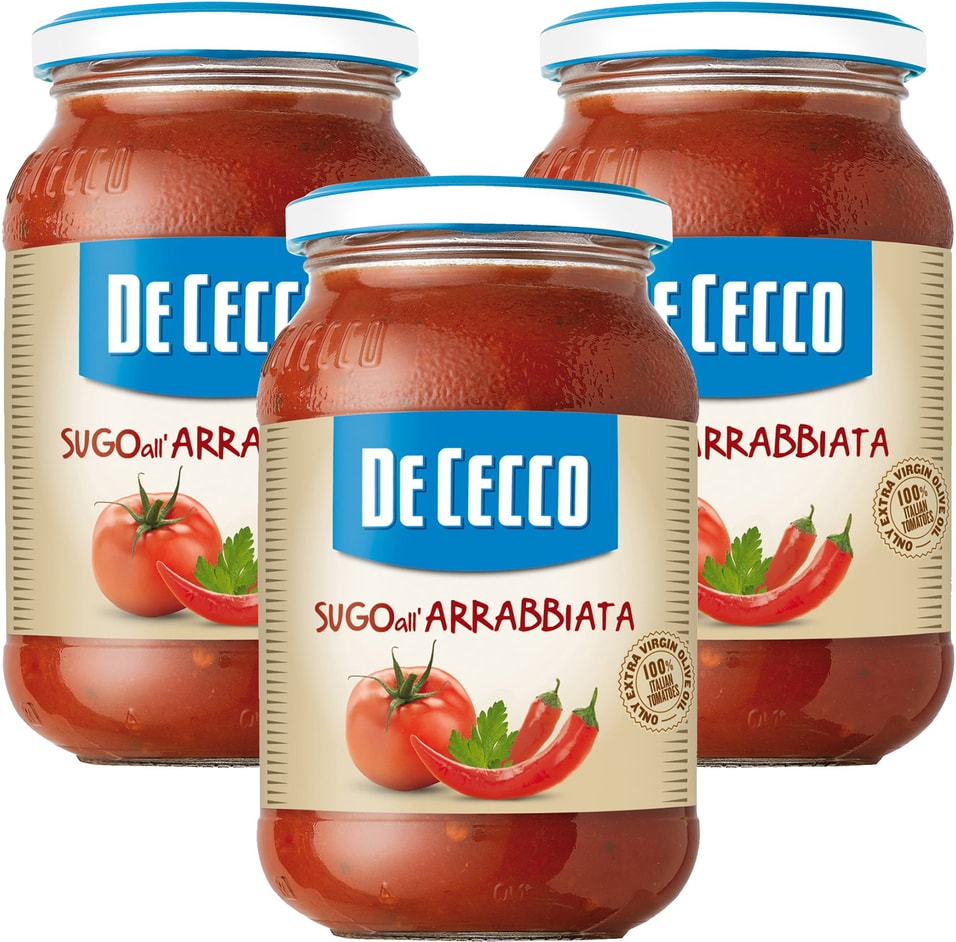 Соус De Cecco томатный Arrabbiata с острым перцем 400г (упаковка 3 шт.)