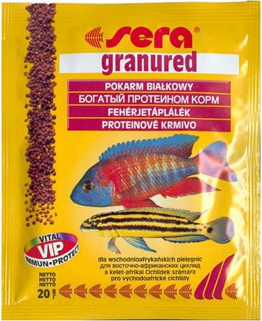 Корм для рыб Sera Granured для цихлид плотоядных для улучшения окраски 20г