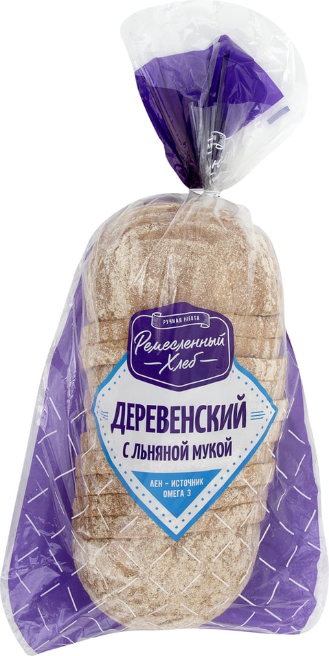 Хлеб Ремесленный хлеб Деревенский с льняной мукой 350г от Vprok.ru
