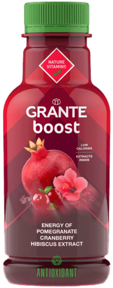 Напиток Grante Boost Гранат-Клюква-Экстракт каркаде 330мл